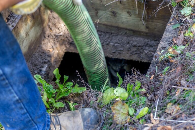 septic tank being cleaned