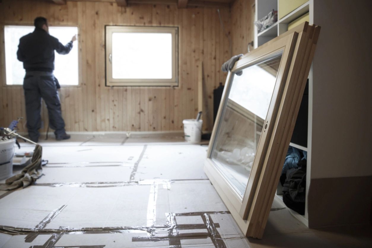 construction of the interior of a house