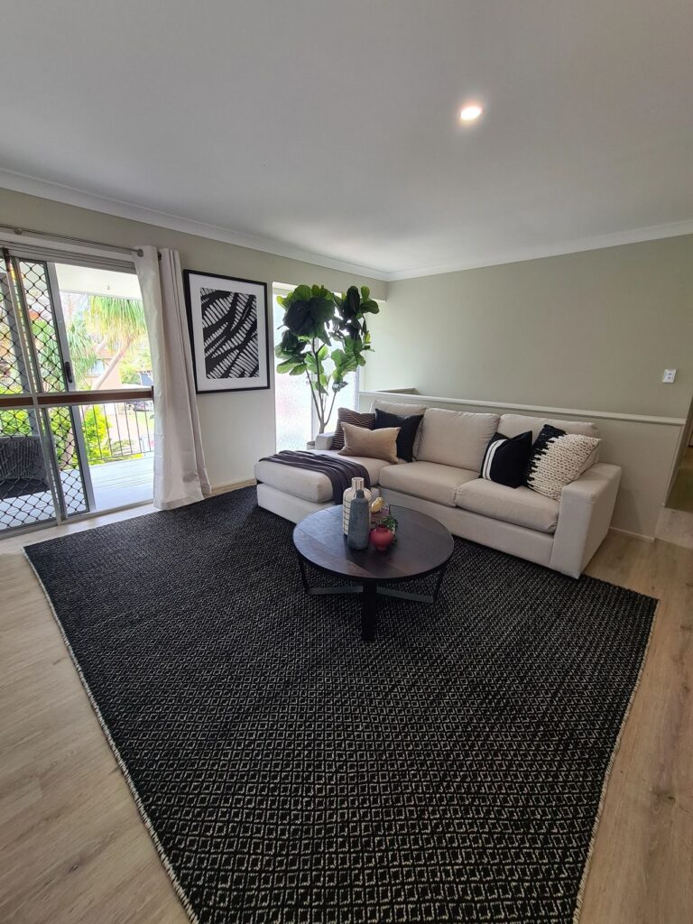 a large white living room