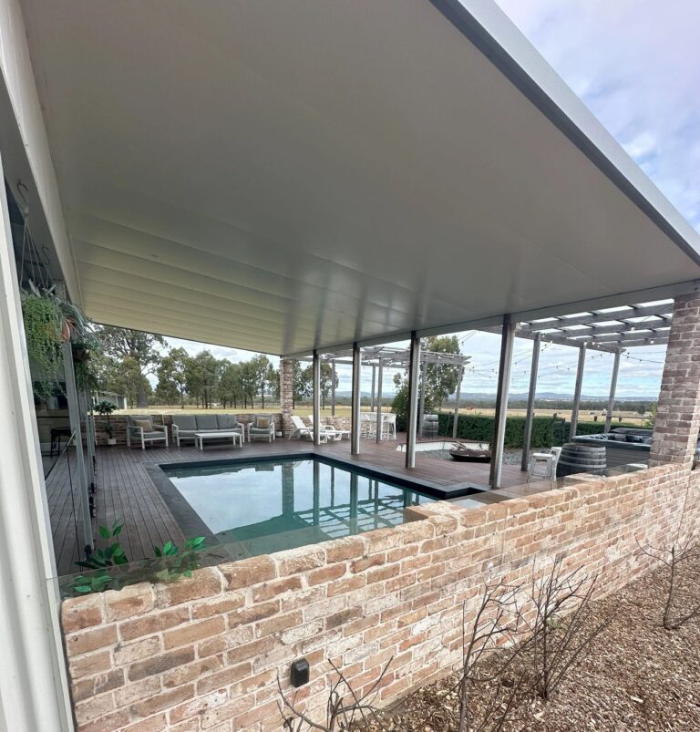 a pool under a verandah