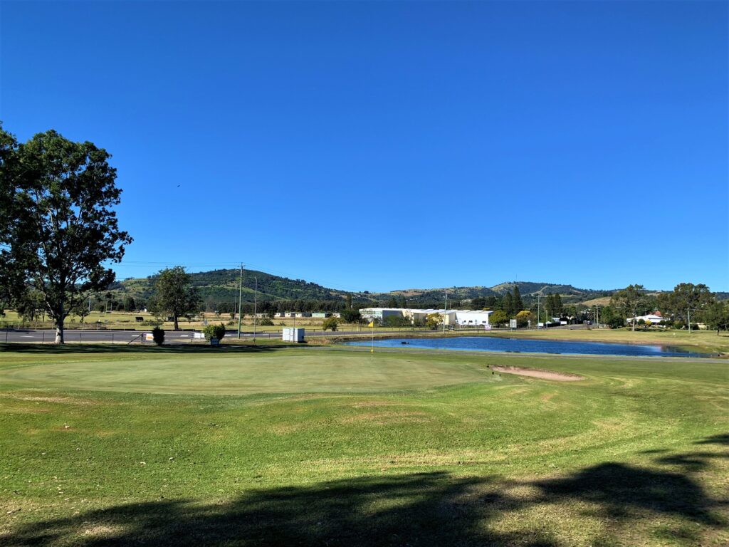 a park and lake