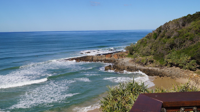 Sunshine Coast beach and rocky headland
